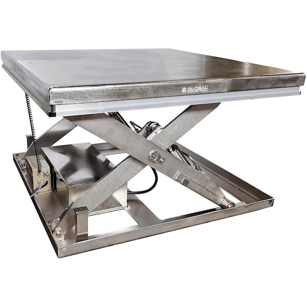 Global Industrial Stainless Steel Power Scissor Lift Table, 48in x 48in, 3000 Lb Cap. 293263 - main